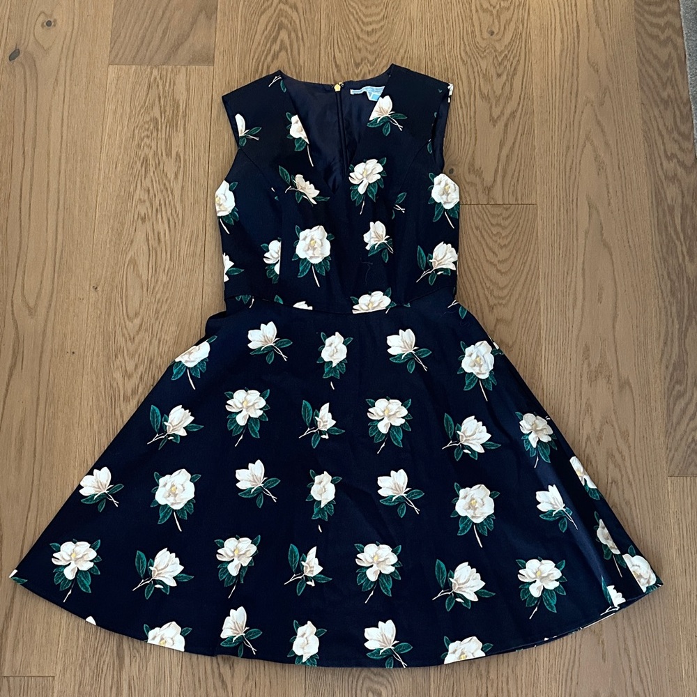 Draper James Navy Dress with White Floral Design